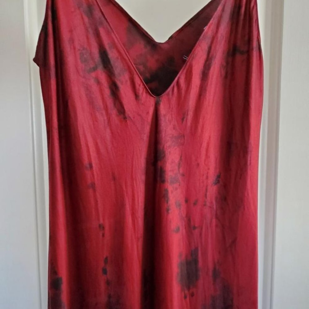 Dannijo long Silk Slip Dress lingerie chemise red pink black purple tie dyed M L - Picture 6 of 13